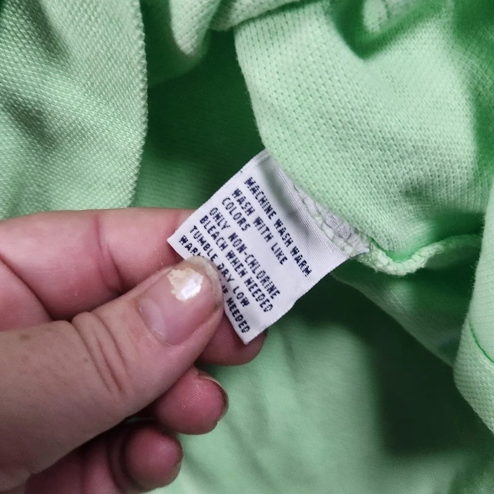 Polo Ralph Lauren Shirt‎ Mens 3XB Green Short Sleeve Pique Knit Polo Blue Pony